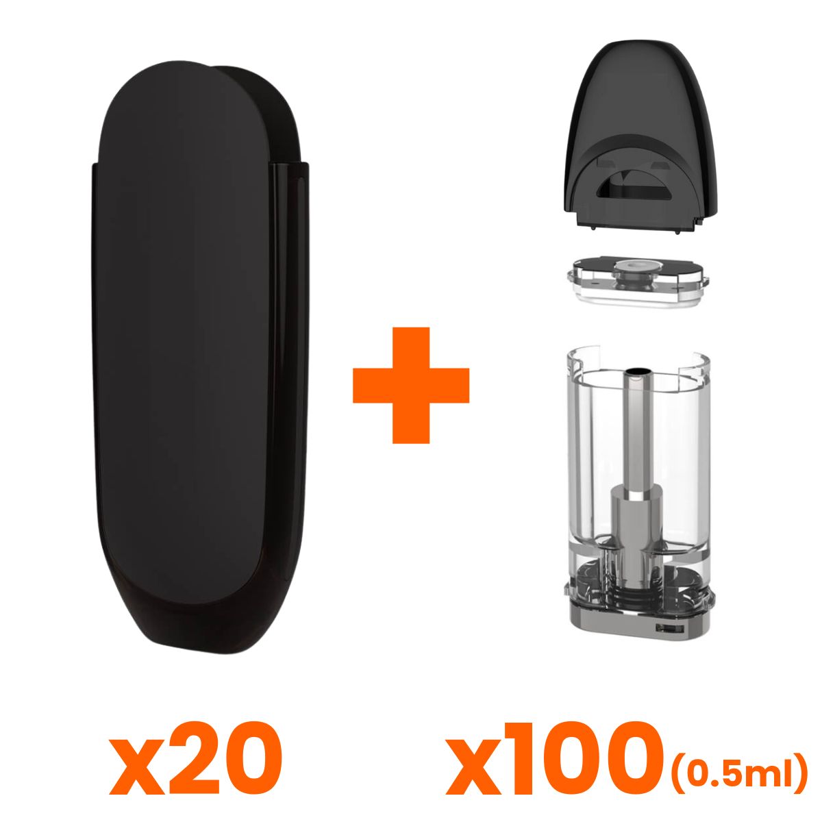 CCELL Dart-X Black Pack (20 Batteries + 100 Pods 0.5ml) CCELL Dart-X Black Pack (20 Batteries + 100 Pods 0.5ml) - Image 1