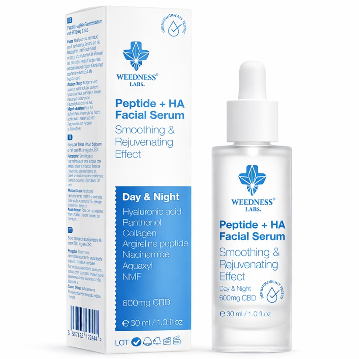 Weedness Peptide + HA Facial Serum 600 mg CBD (30 ml) Weedness Peptide + HA Facial Serum 600 mg CBD (30 ml) - Image 1